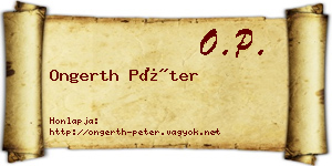 Ongerth Péter névjegykártya
